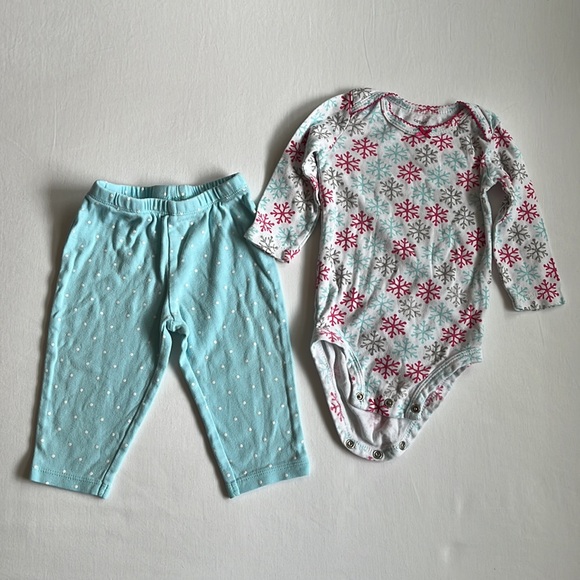 5-Piece Carter's Baby Girl Winter Snowflake Set Size 9 Months - Picture 10 of 14